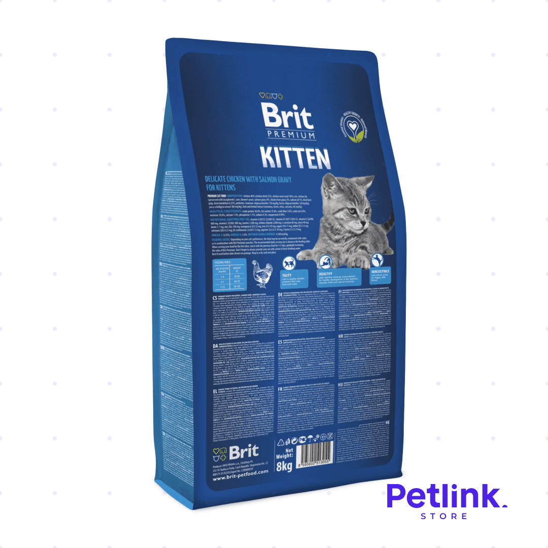 BRIT PREMIUM ALIMENTO SECO GATO CACHORRO RECETA POLLO CON SALMON BOLSA 8 KILOS