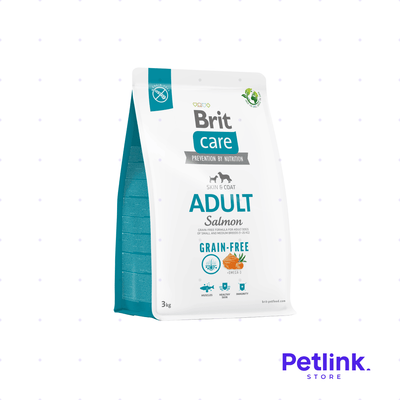 BRIT CARE ALIMENTO SECO LIBRE DE GRANOS PERRO ADULTO TODAS LAS RAZAS FORMULA SALMON BOLSA 3 KILOS