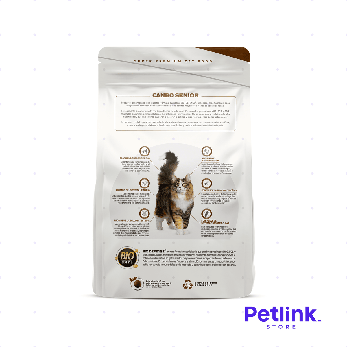 CANBO ALIMENTO SECO GATO ADULTO SENIOR O ADULTO MAYOR BOLSA 3 KILOS