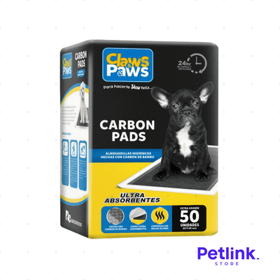 CLAWS & PAWS PAÑALES CARBON ACTIVADO PERRO PAQUETE 50 UNIDADES (60 X 60 CM)