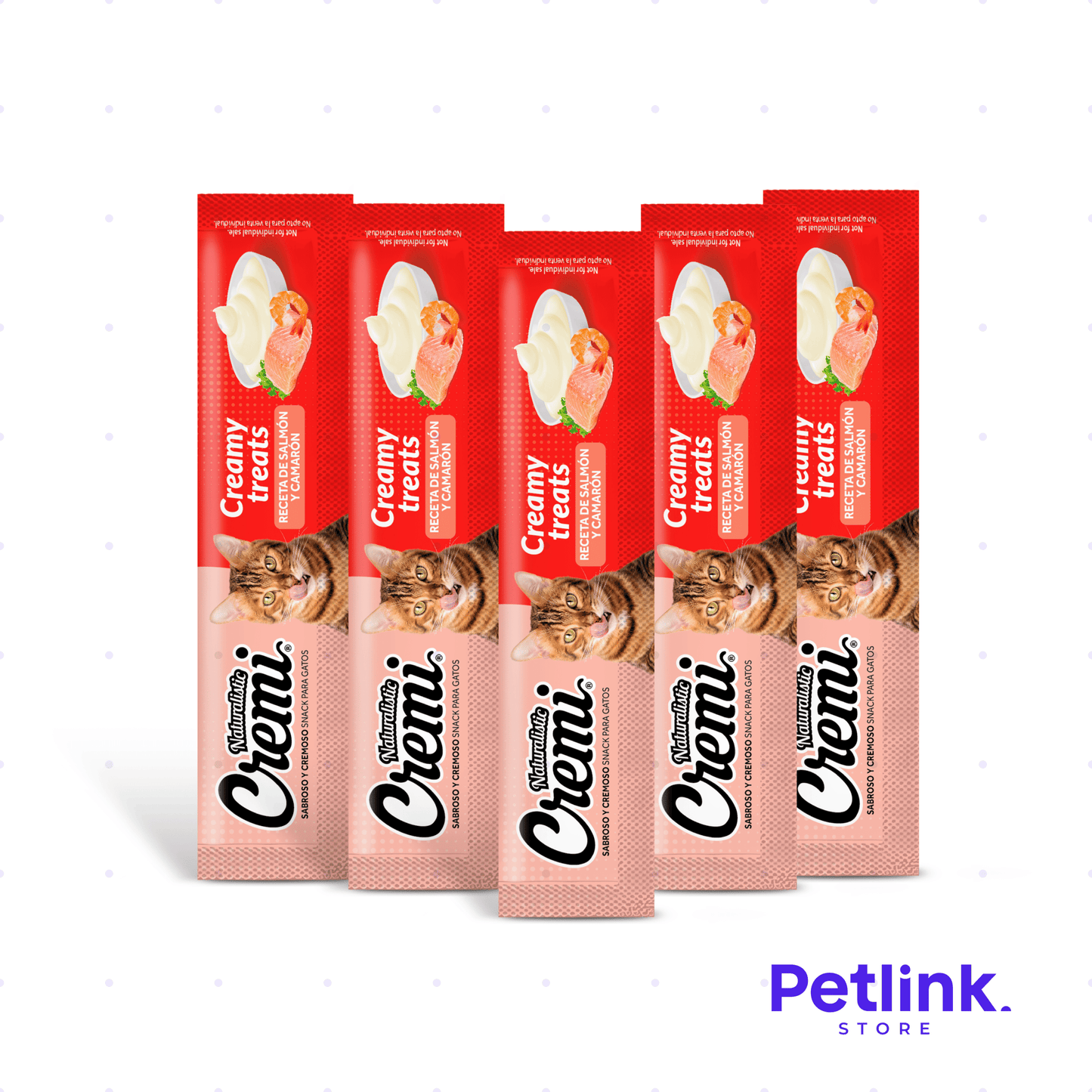 CREMI SNACK HUMEDO PARA GATOS SABOR SALMON CON CAMARON