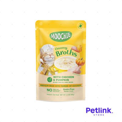 MOOCHIE CREAMY ALIMENTO HUMEDO GATO ADULTO SOPITA CREMOSA RECETA POLLO CON CALABAZA SOBRE 40 GRAMOS