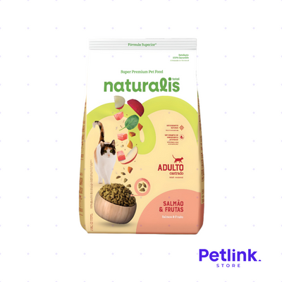 NATURALIS ALIMENTO SECO GATO ADULTO CASTRADO RECETA SALMON Y FRUTAS BOLSA 1.5 KILOS