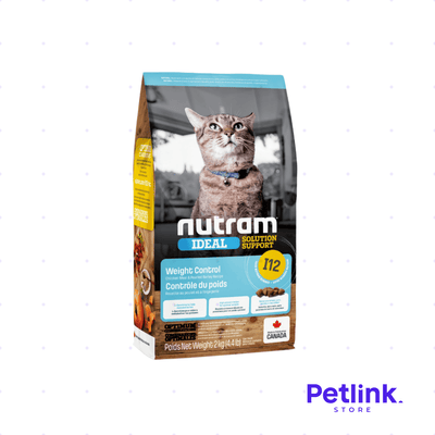 NUTRAM IDEAL I12 ALIMENTO SECO GATO WEIGHT CONTROL CONTROL DE PESO FORMULA POLLO Y CEBADA PERLADA BOLSA 2 KILOS