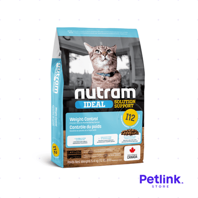 NUTRAM IDEAL I12 ALIMENTO SECO GATO WEIGHT CONTROL CONTROL DE PESO FORMULA POLLO Y CEBADA PERLADA BOLSA 5.40 KILOS