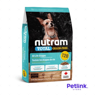 NUTRAM TOTAL T28 ALIMENTO SECO PERRO LIBRE DE GRANOS TODAS LAS EDADES RAZA MINIATURA Y PEQUEÑA FORMULA TRUCHA Y SALMON BOLSA 5.40 KILOS
