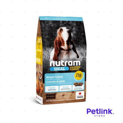 NUTRAM IDEAL I18 ALIMENTO SECO PERRO WEIGHT CONTROL CONTROL DE PESO FORMULA POLLO Y ARVEJAS BOLSA 2 KILOS