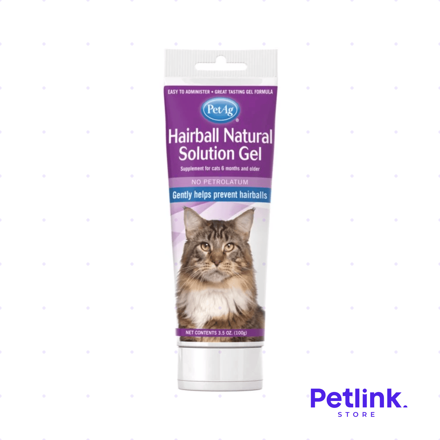 PET-AG HAIRBALL NATURAL SOLUTION GEL PREVENCION BOLAS DE PELO SUPLEMENTO PARA GATOS +6 MESES DE EDAD TUBO 100 GRAMOS