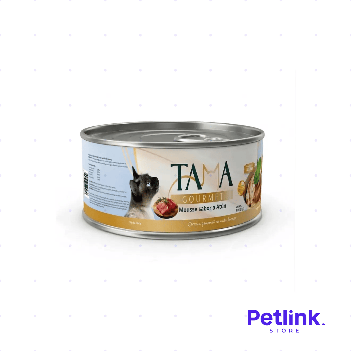 TAMA GOURMET ALIMENTO HUMEDO PARA GATOS MOUSSE SABOR A ATUN LATA 85 GRAMOS