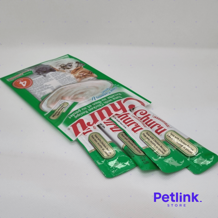 CHURU SNACK HUMEDO PARA GATOS SABOR ATUN CON POLLO