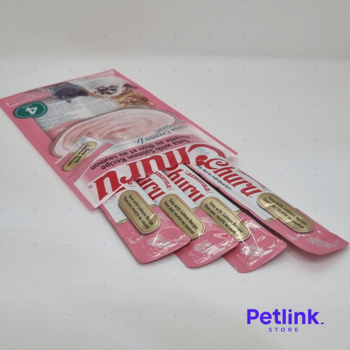 CHURU SNACK HUMEDO PARA GATOS SABOR ATUN CON SALMON