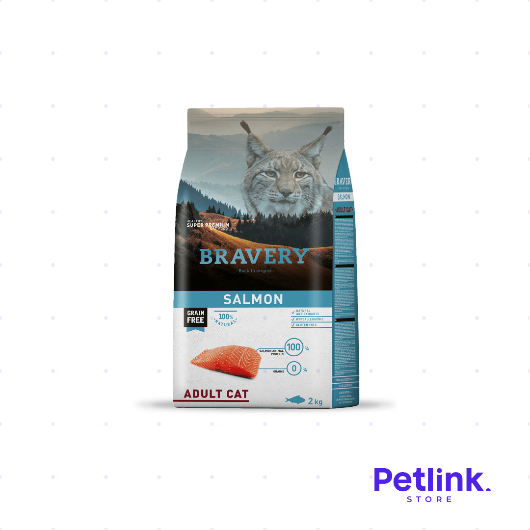 BRAVERY ALIMENTO SECO GATO ADULTO RECETA SALMON BOLSA 2 KILOS