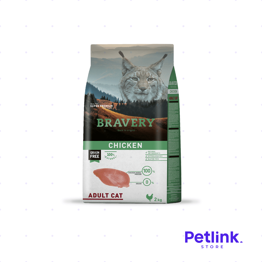 BRAVERY ALIMENTO SECO GATO ADULTO RECETA POLLO BOLSA 2 KILOS