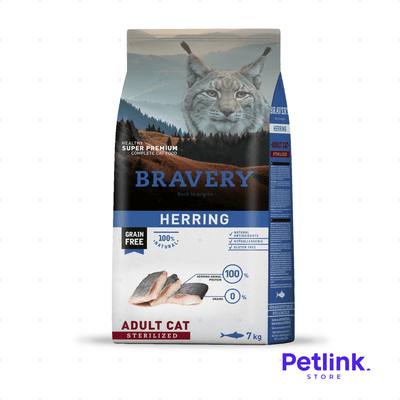 BRAVERY ALIMENTO SECO GATO ADULTO ESTERILIZADO RECETA HERRING (ARENQUE) BOLSA 7 KILOS