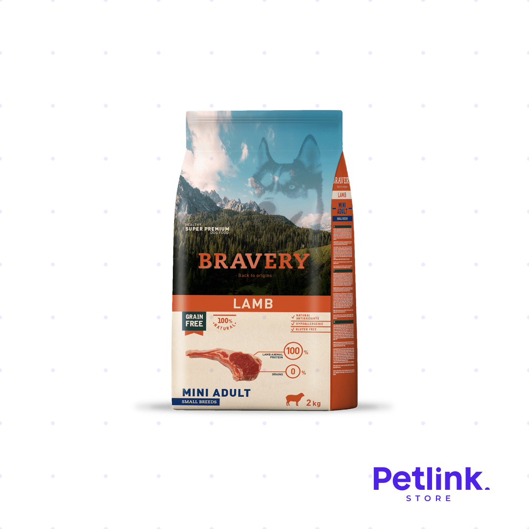 BRAVERY ALIMENTO SECO PERRO ADULTO RAZA MINIATURA Y PEQUEÑA RECETA CORDERO BOLSA 2 KILOS