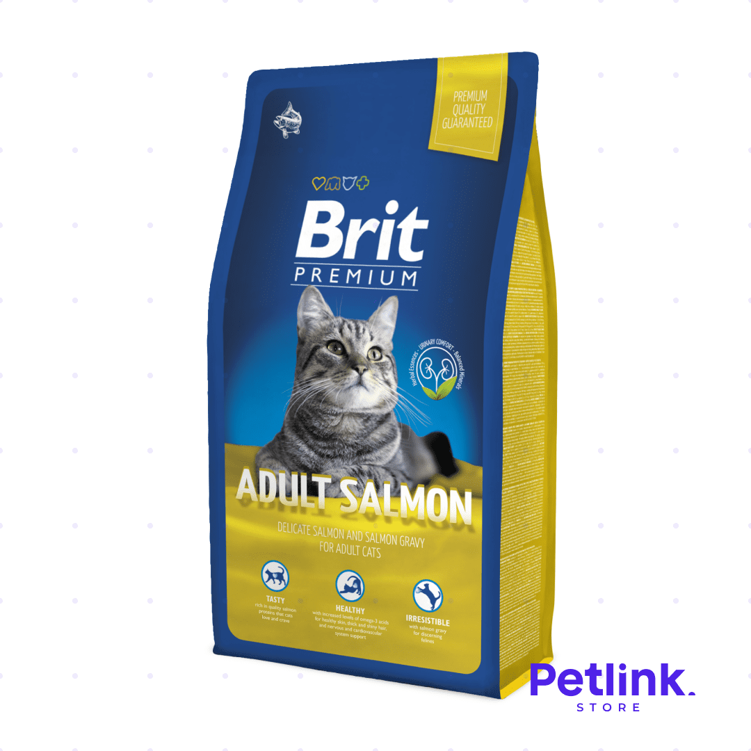 BRIT PREMIUM ALIMENTO SECO GATO ADULTO RECETA SALMON BOLSA 8 KILOS