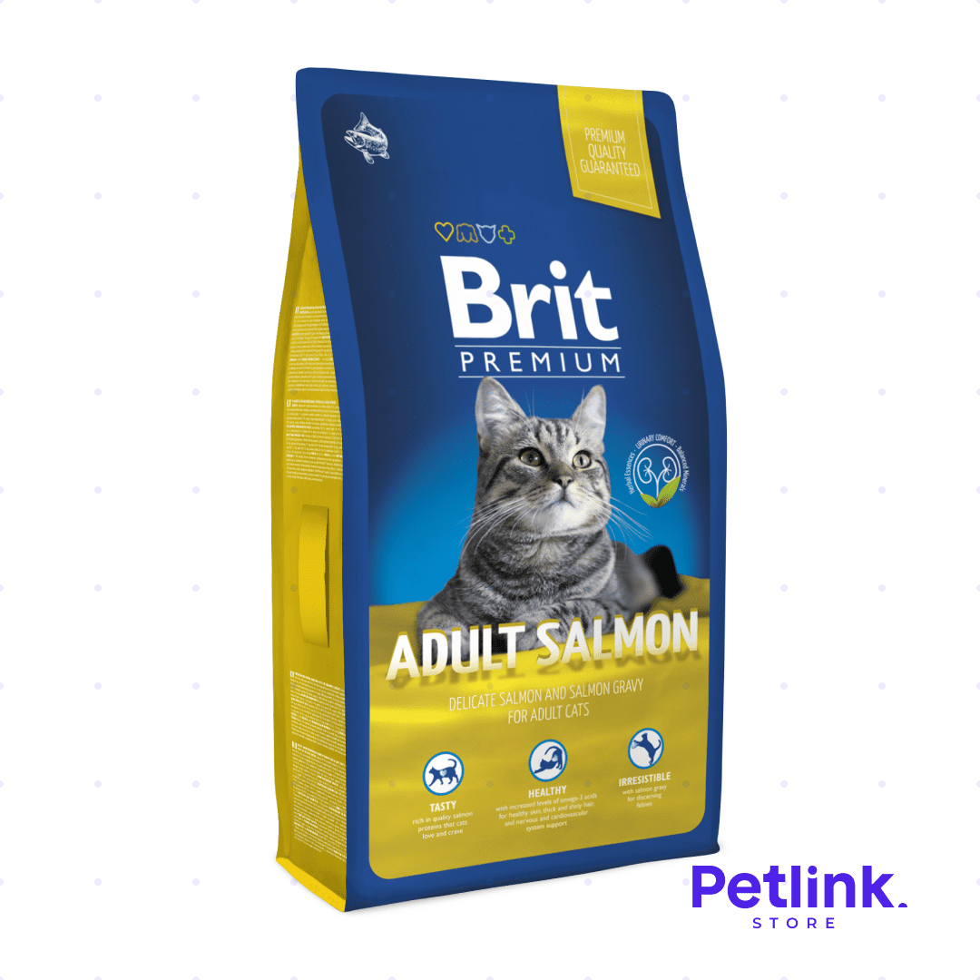 BRIT PREMIUM ALIMENTO SECO GATO ADULTO RECETA SALMON BOLSA 8 KILOS