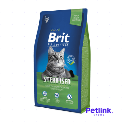 BRIT PREMIUM ALIMENTO SECO GATO ESTERILIZADO RECETA POLLO E HIGADO DE POLLO BOLSA 8 KILOS