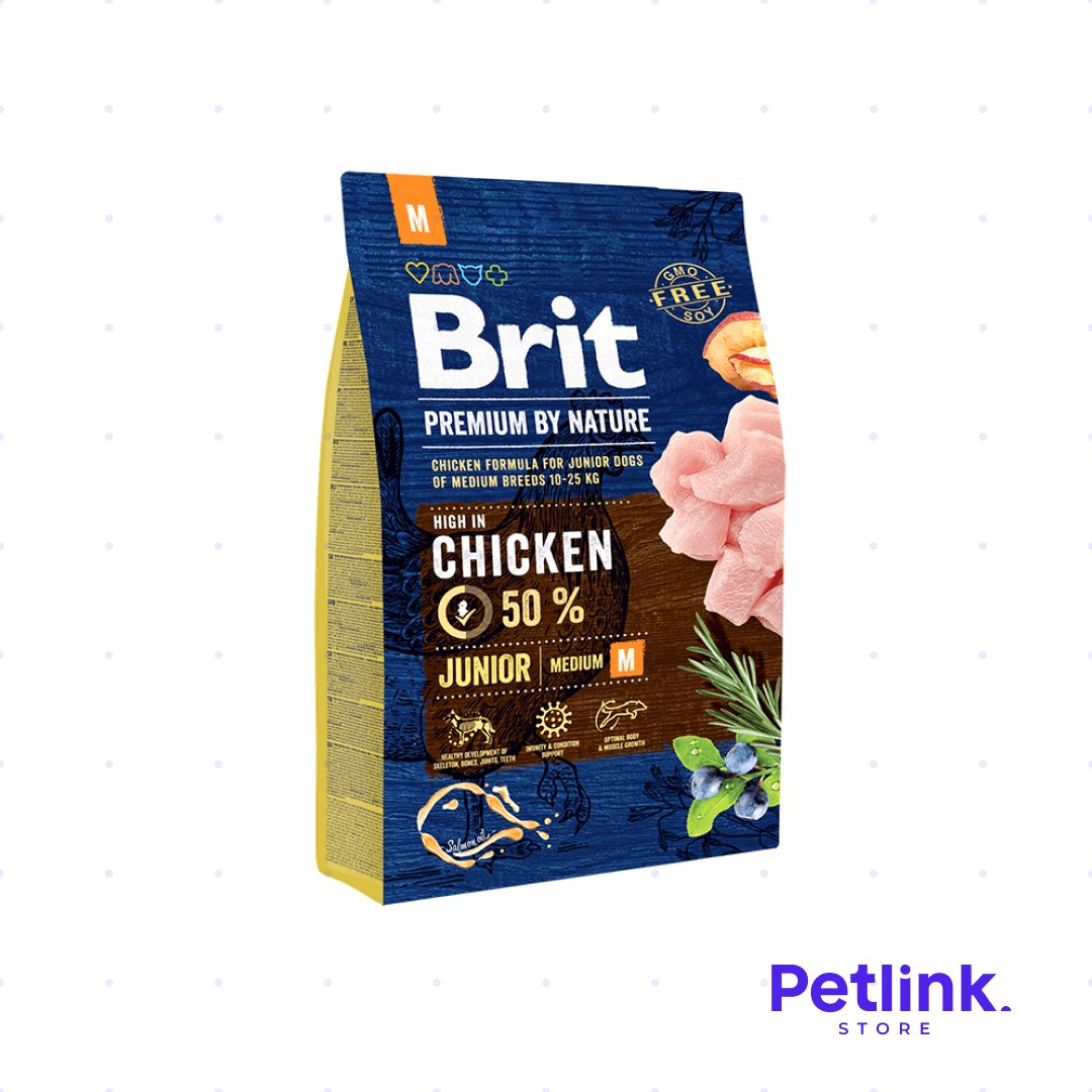 BRIT PREMIUM BY NATURE ALIMENTO SECO PERRO CACHORRO RAZA MEDIANA FORMULA POLLO BOLSA 3 KILOS