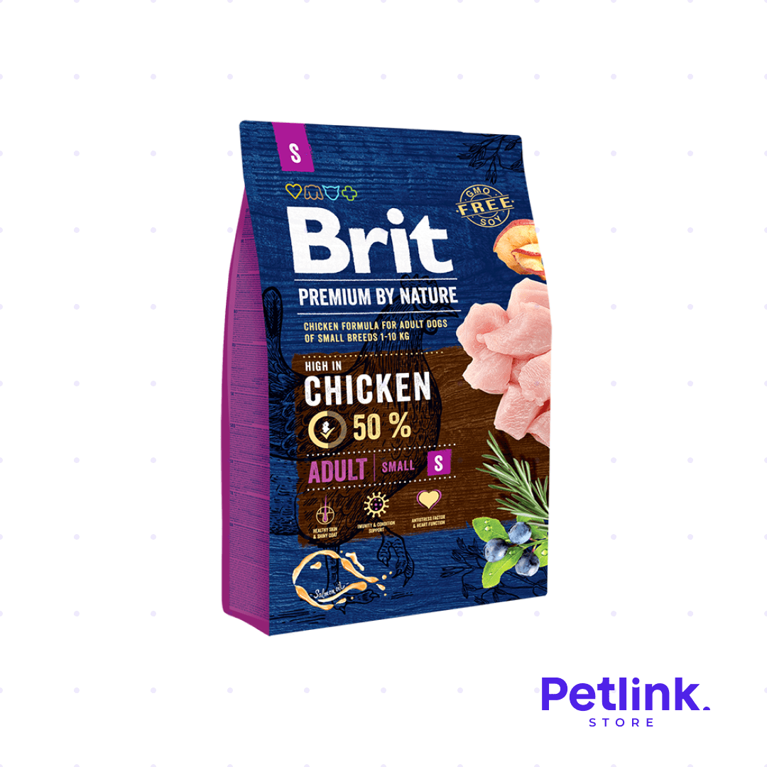 BRIT PREMIUM BY NATURE ALIMENTO SECO PERRO ADULTO RAZA MINIATURA Y PEQUEÑA FORMULA POLLO BOLSA 3 KILOS