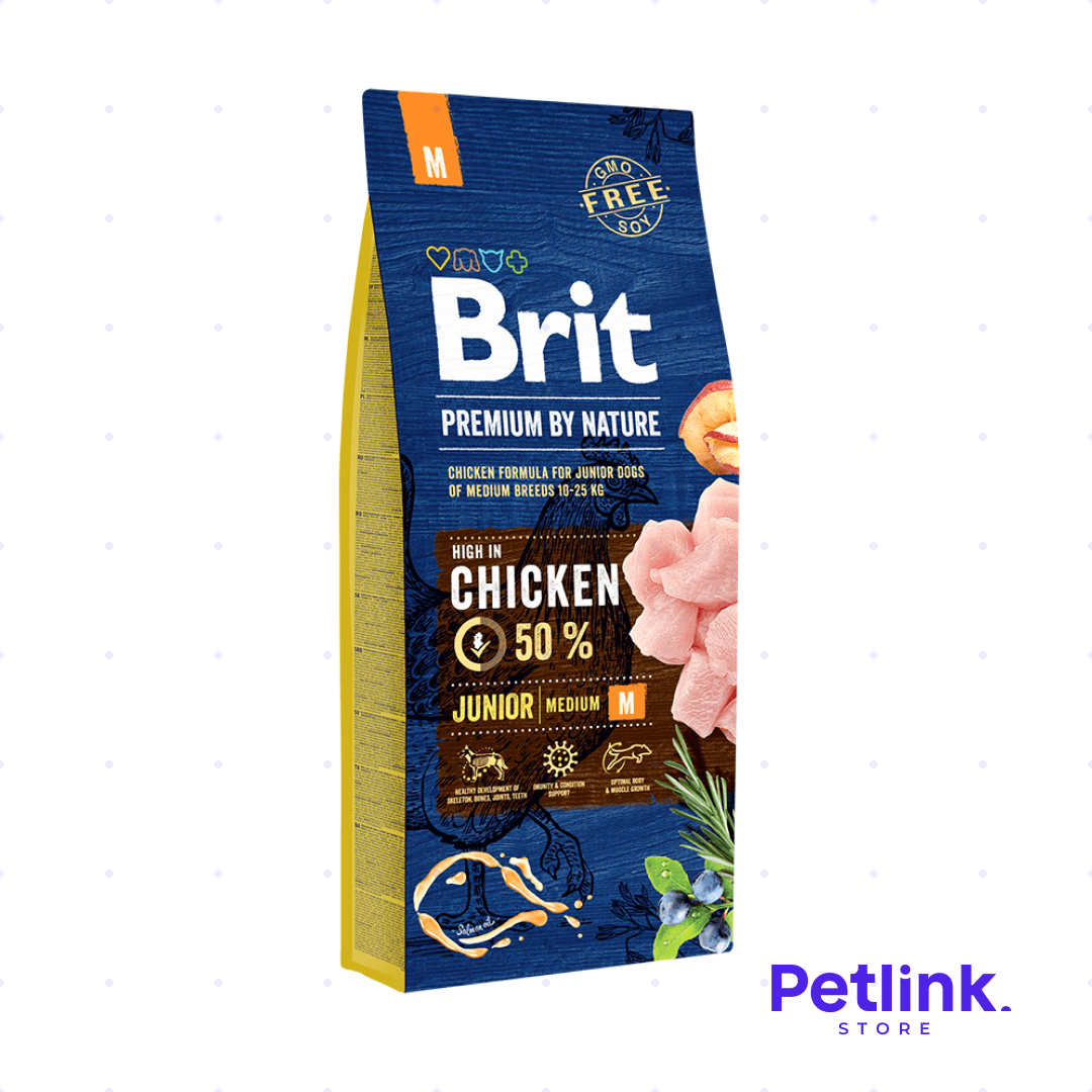 BRIT PREMIUM BY NATURE ALIMENTO SECO PERRO CACHORRO RAZA MEDIANA FORMULA POLLO BOLSA 15 KILOS