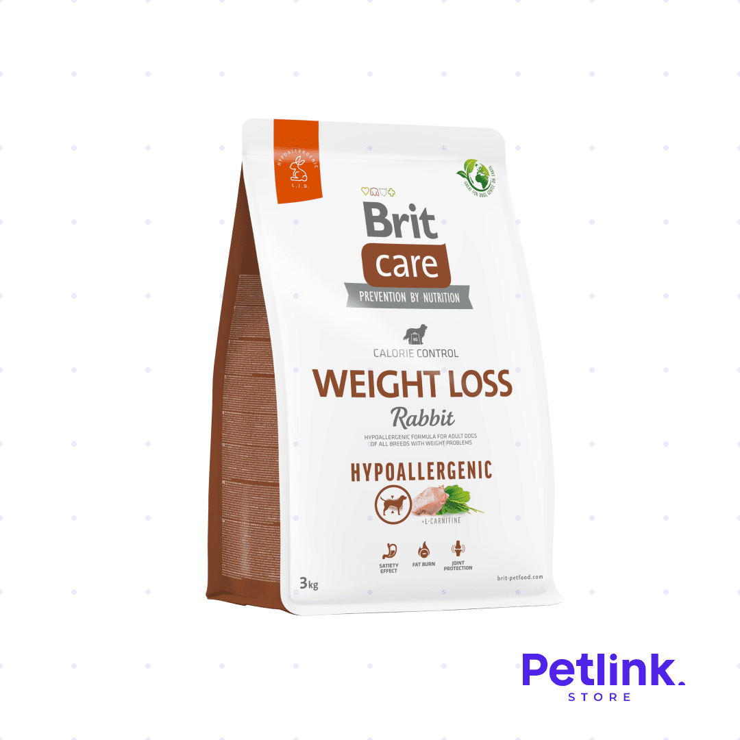 BRIT CARE ALIMENTO SECO WEIGHT LOSS HIPOALERGENICO PERRO ADULTO TODAS LAS RAZAS FORMULA CONEJO BOLSA 3 KILOS