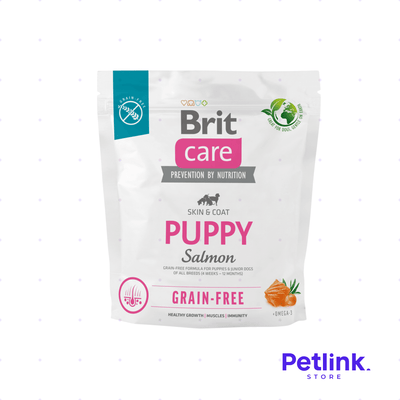 BRIT CARE ALIMENTO SECO LIBRE DE GRANOS PERRO CACHORRO TODAS LAS RAZAS FORMULA SALMON BOLSA 1 KILO