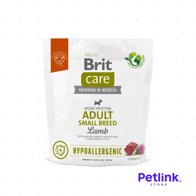 BRIT CARE ALIMENTO SECO HIPOALERGENICO PERRO ADULTO RAZA PEQUEÑA FORMULA CORDERO BOLSA 1 KILO