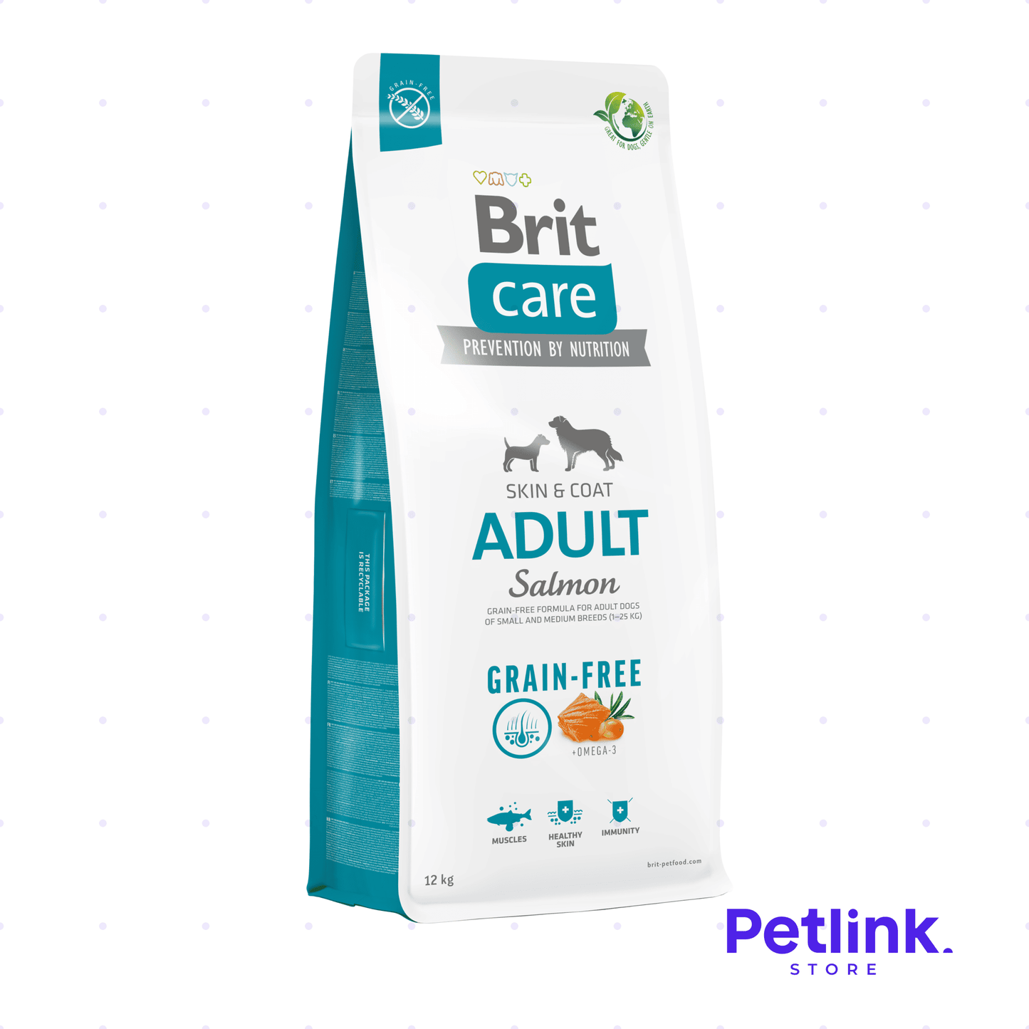 BRIT CARE ALIMENTO SECO LIBRE DE GRANOS PERRO ADULTO TODAS LAS RAZAS FORMULA SALMON BOLSA 12 KILOS