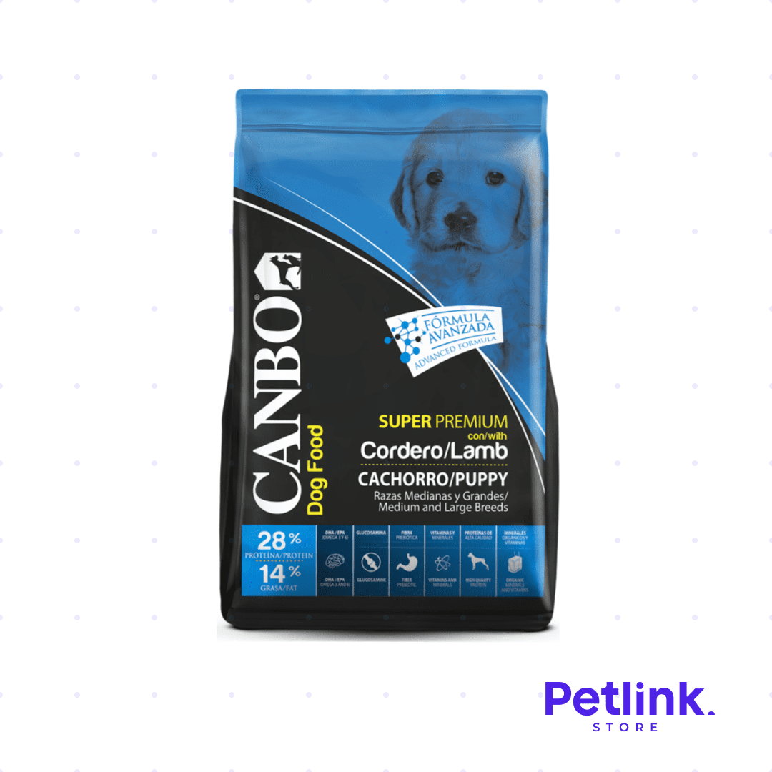 CANBO ALIMENTO SECO PERRO CACHORRO RAZA MEDIANA Y GRANDE RECETA CORDERO BOLSA 15 KILOS