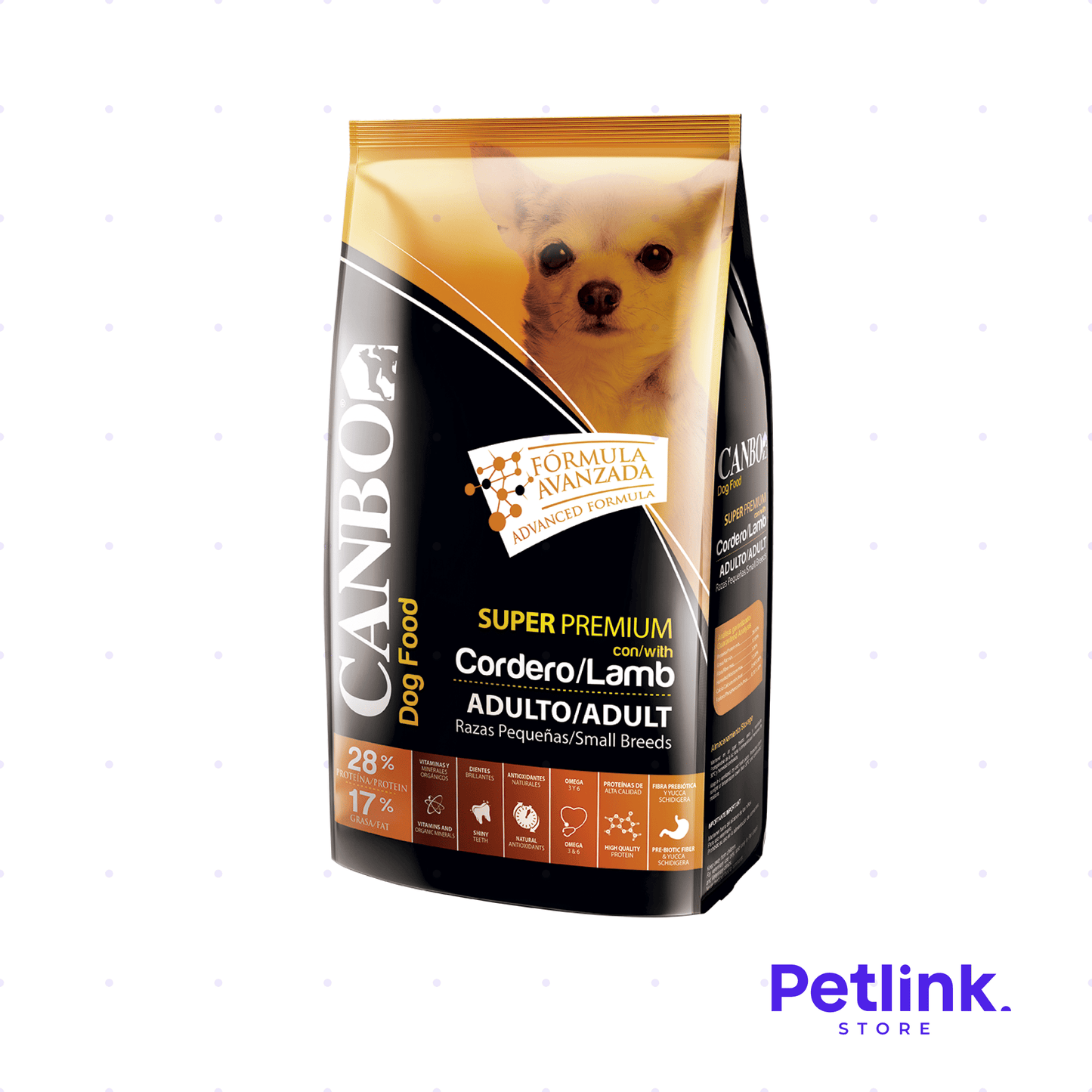 CANBO ALIMENTO SECO PERRO ADULTO RAZA PEQUEÑA RECETA CORDERO BOLSA 7 KILOS