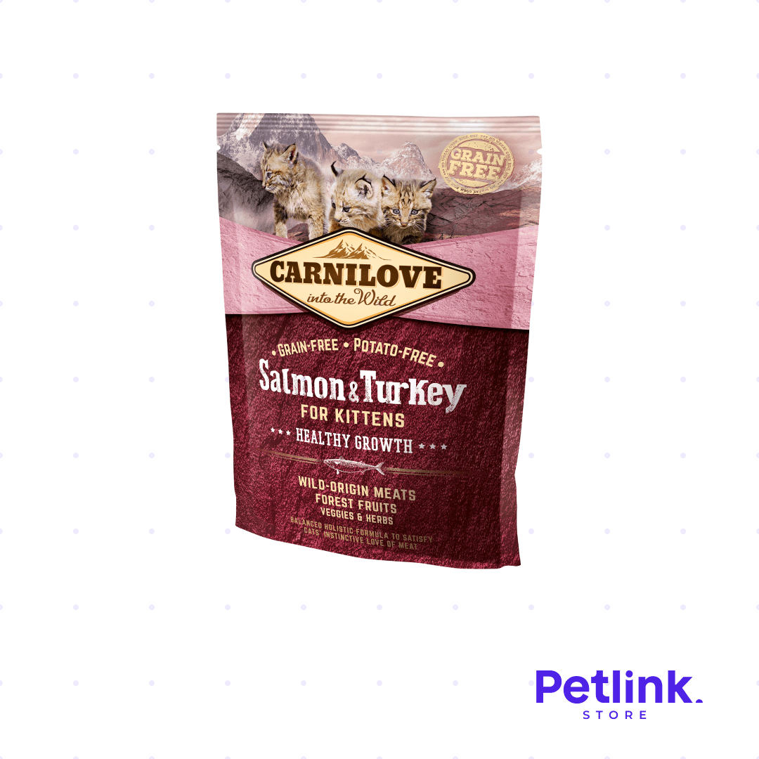 CARNILOVE ALIMENTO SECO GATO CACHORRO RECETA LIBRE DE GRANOS SALMON Y PAVO BOLSA 400 GRAMOS