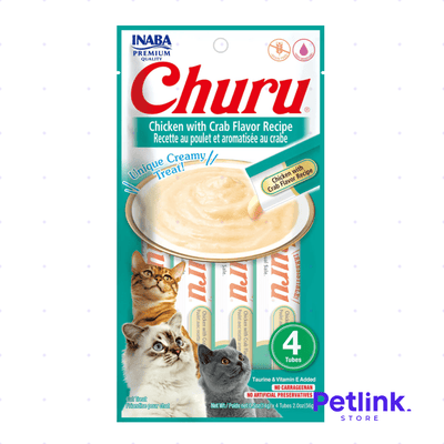 CHURU SNACK HUMEDO PARA GATOS SABOR POLLO CON CANGREJO