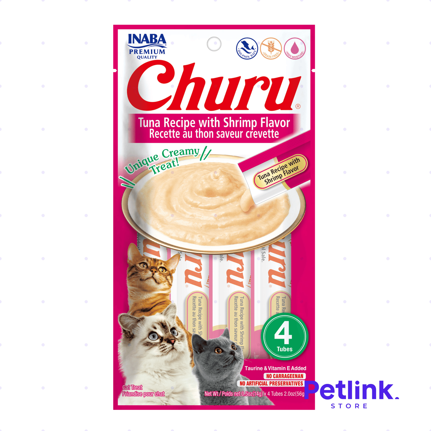 CHURU SNACK HUMEDO PARA GATOS SABOR ATUN CON CAMARON