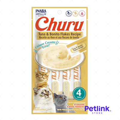 CHURU SNACK HUMEDO PARA GATOS SABOR ATUN CON HOJUELAS DE BONITO