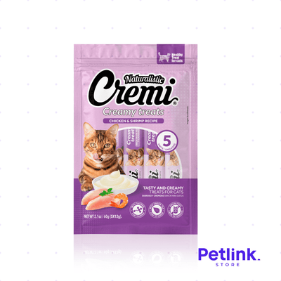 CREMI SNACK HUMEDO PARA GATOS SABOR POLLO CON CAMARON