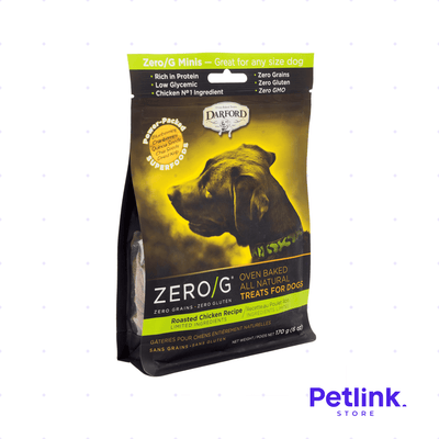 DARFORD ZERO G SNACK SECO PARA PERROS TODAS LAS RAZAS RECETA POLLO ASADO PAQUETE 170 GRAMOS