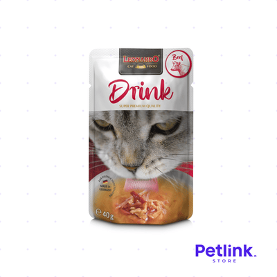 LEONARDO DRINK ALIMENTO HUMEDO GATO ADULTO SOPITA RECETA TERNERA DE RES SOBRE 40 GRAMOS