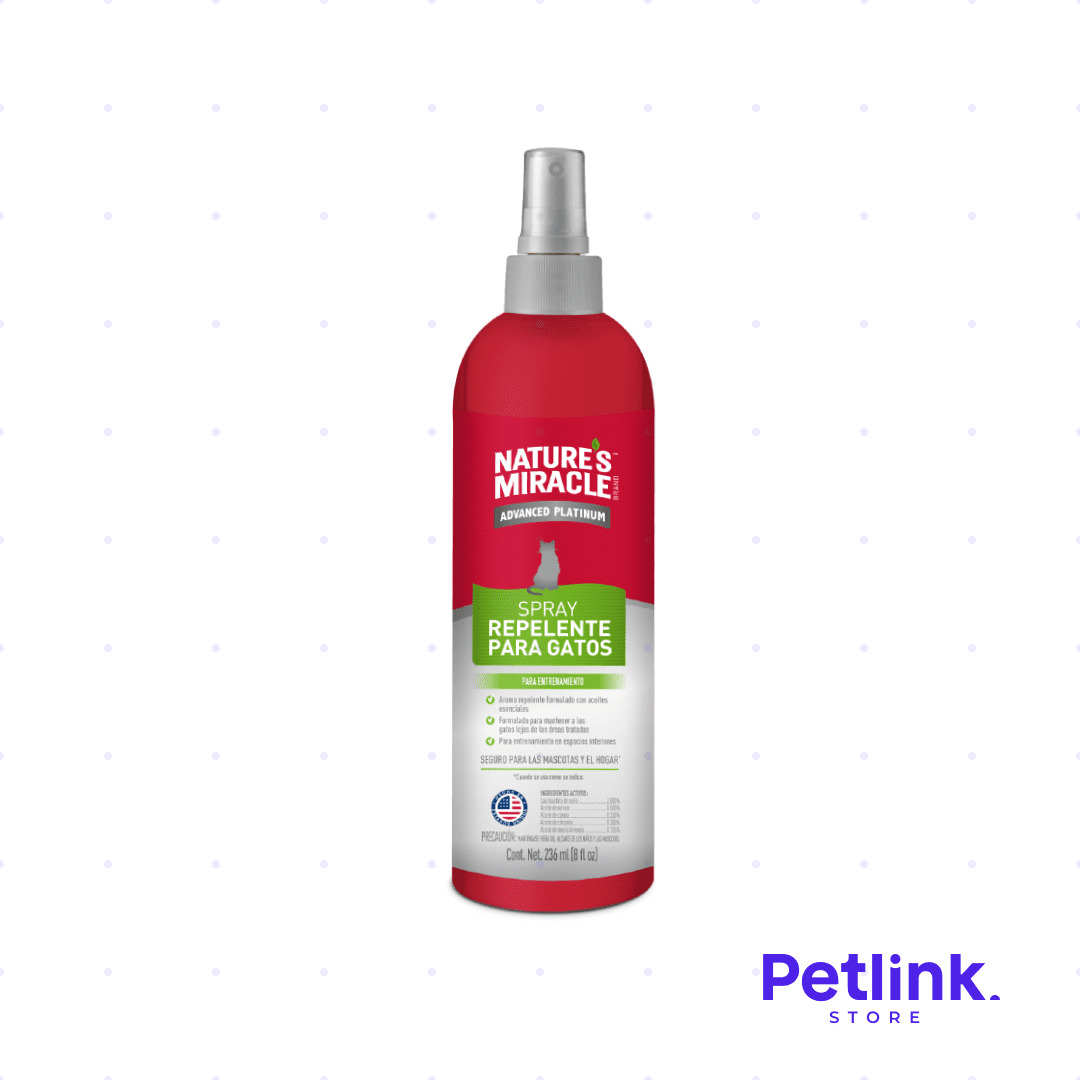 NATURE'S MIRACLE AEROSOL REPELENTE PARA ALEJAMIENTO DE AREAS O SUPERFICIES SOLO PARA GATOS BOTELLA 236ML