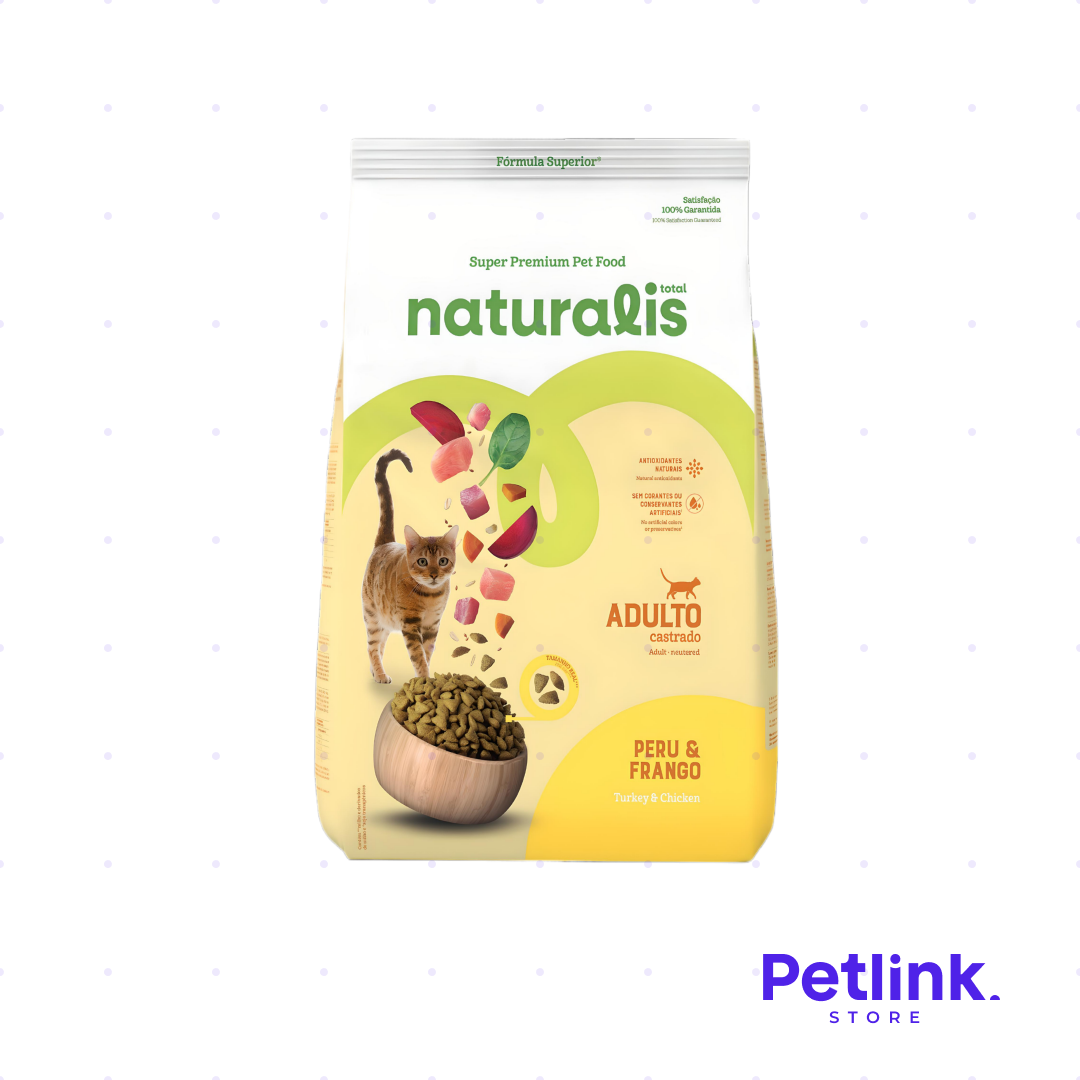 NATURALIS ALIMENTO SECO GATO ADULTO CASTRADO RECETA PAVO Y POLLO PERU Y FRANGO BOLSA 1.5 KILOS