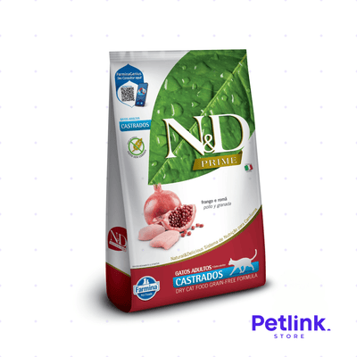 N&D ALIMENTO SECO GATO ADULTO CASTRADO O ESTERILIZADO RECETA POLLO Y GRANADA BOLSA 1.5 KILOS