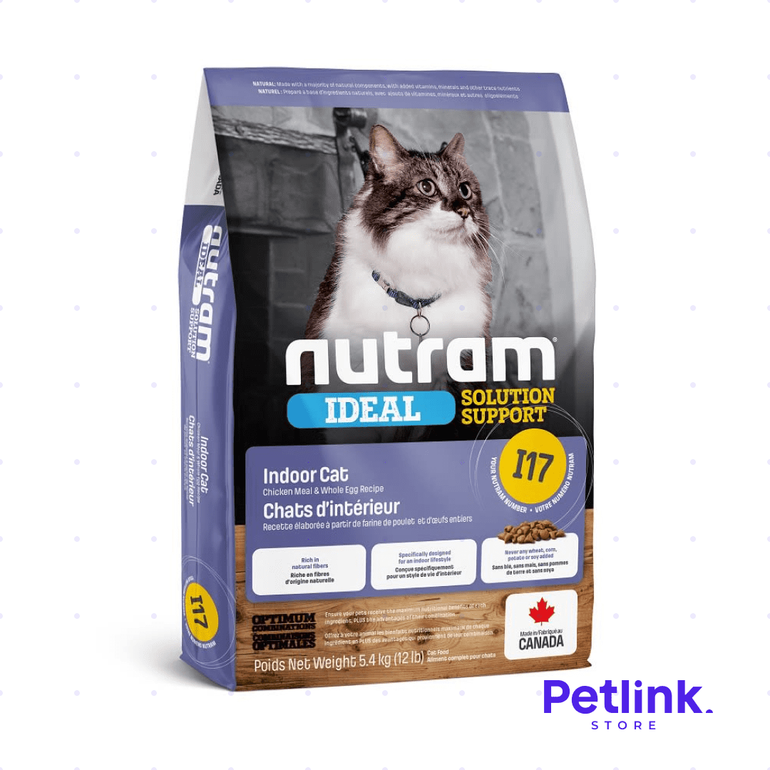 NUTRAM IDEAL I17 ALIMENTO SECO GATO POCA ACTIVIDAD FISICA FORMULA POLLO Y HUEVOS BOLSA 5.4 KILOS