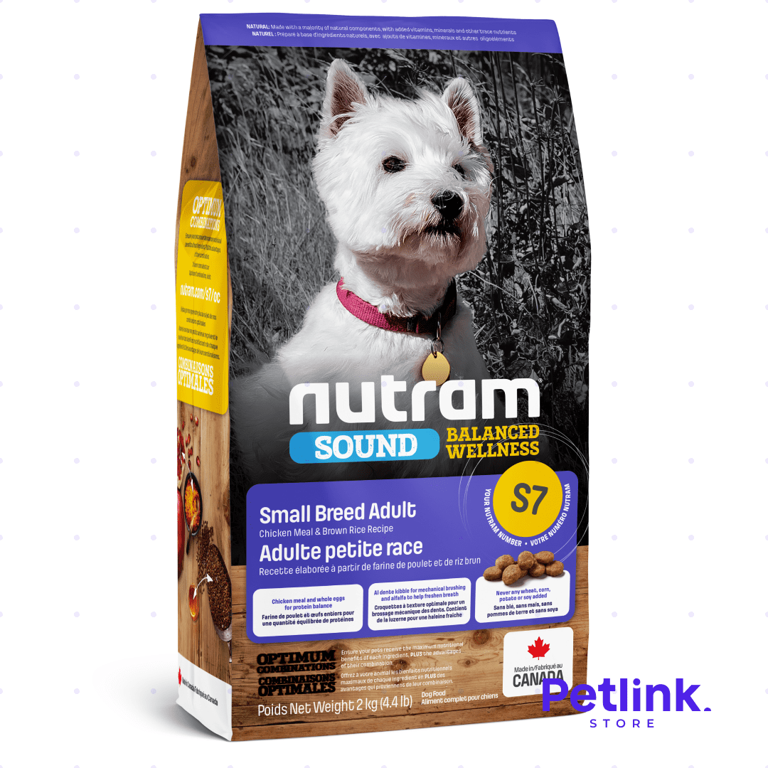 NUTRAM SOUND S7 ALIMENTO SECO PERRO ADULTO RAZA MINIATURA Y PEQUEÑA FORMULA POLLO Y ARROZ INTEGRAL BOLSA 2 KILOS