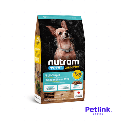 NUTRAM TOTAL T28 ALIMENTO SECO PERRO LIBRE DE GRANOS TODAS LAS EDADES RAZA MINIATURA Y PEQUEÑA FORMULA TRUCHA Y SALMON BOLSA 2 KILOS