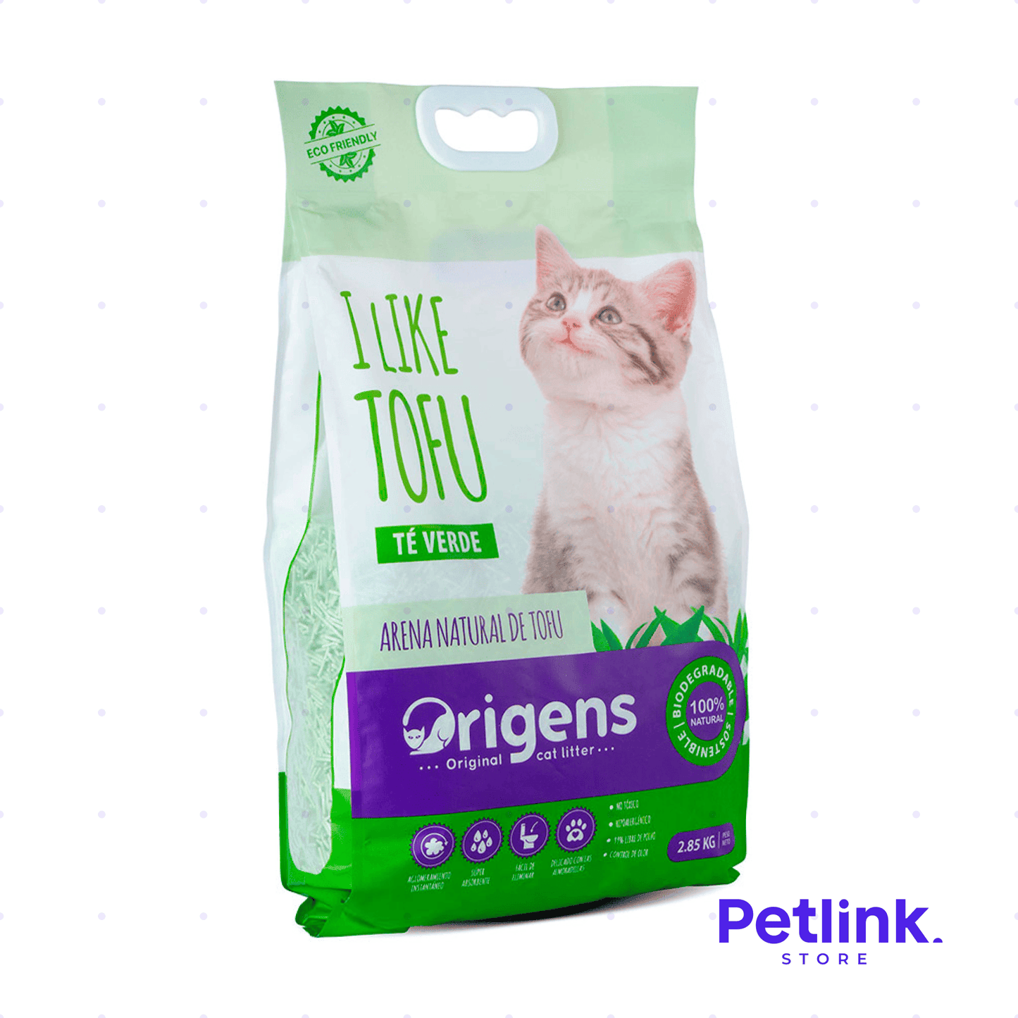 ORIGENS ARENA PARA GATO HIPOALERGENICO Y CONTROL DE OLOR NATURAL DE TOFU CON AROMA TE VERDE BOLSA 2.85 KILOS