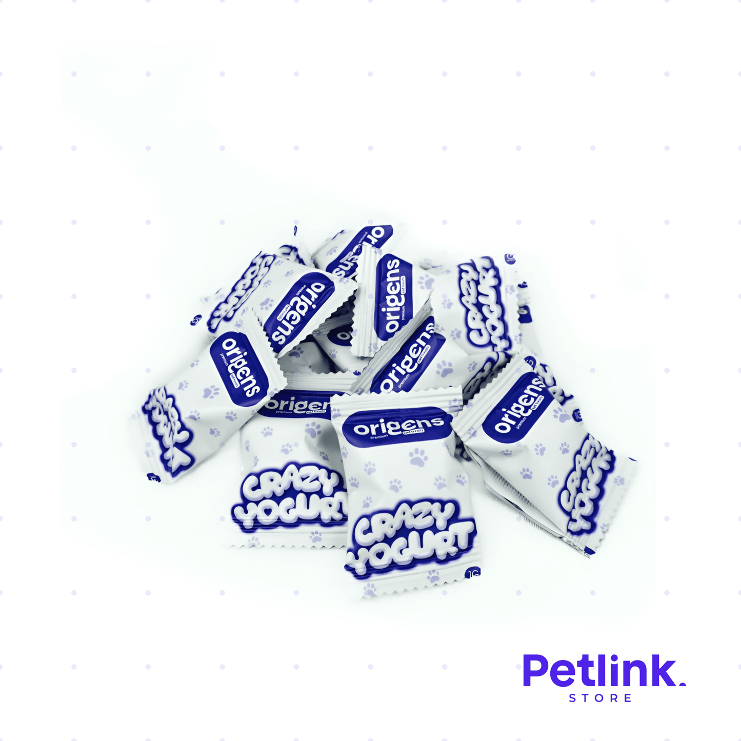 ORIGENS SNACK SECO PARA GATOS CRAZY YOGURT POLLO Y FRESA PAQUETE 20 UNIDADES