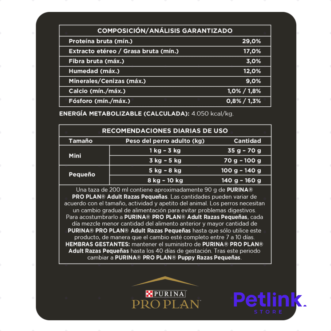PROPLAN ALIMENTO SECO PERRO ADULTO RAZA PEQUEÑA RECETA POLLO BOLSA 3 KILOS