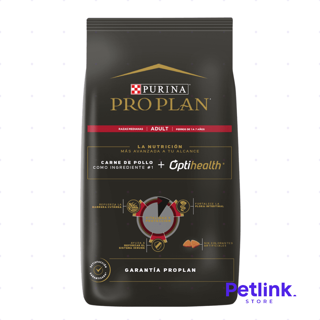 PROPLAN ALIMENTO SECO PERRO ADULTO RAZA MEDIANA RECETA POLLO BOLSA 3 KILOS