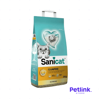 SANICAT CLUMPING ARENA PARA GATO AGLOMERANTE CONTROL DE OLOR Y POLVO SIN PERFUME BOLSA 5 KILOS