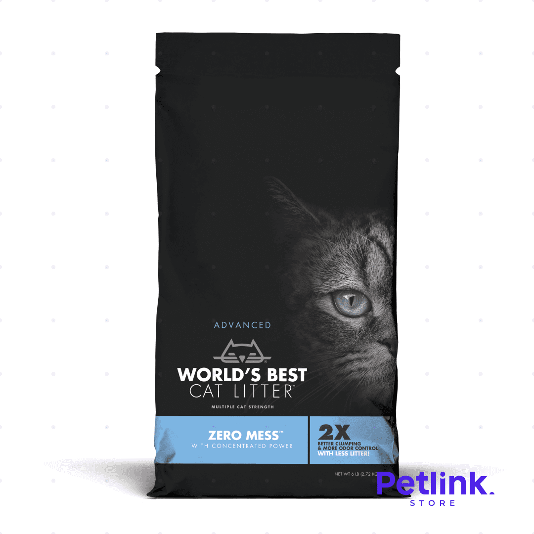 WORLDS BEST CAT LITTER ARENA PARA MULTIPLES GATOS DOBLE PODER AGLUTINANTE Y CONTROL DE OLOR ZERO MESS BOLSA 2.72 KILOS